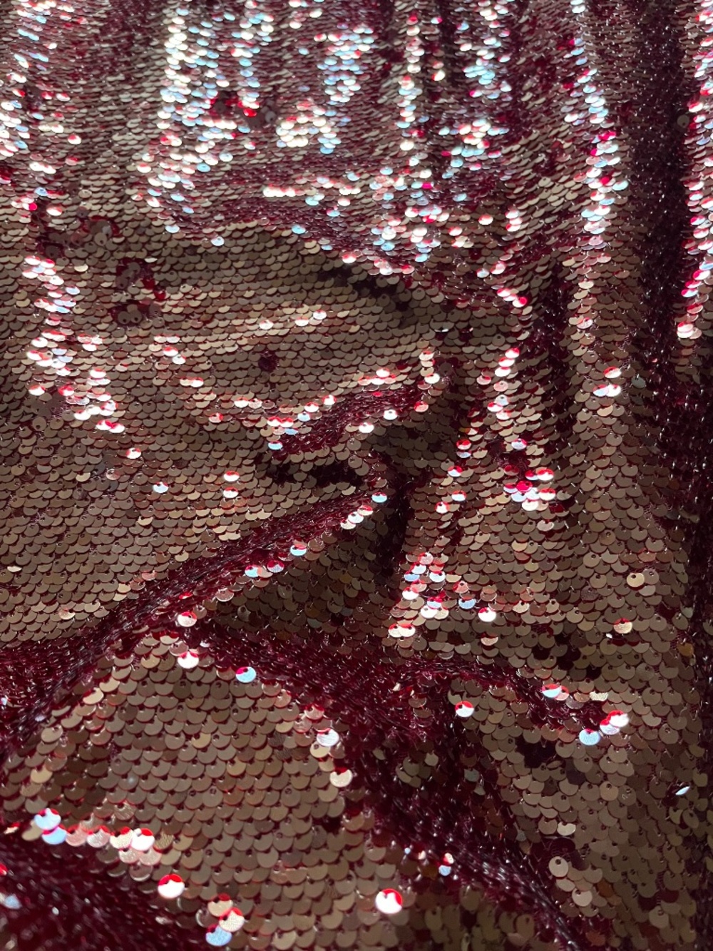 NEW Gianni Bini Ella Midi Dress Sequin Long Sleeve Party Dress Size 4 Maroon Red - Picture 6 of 6